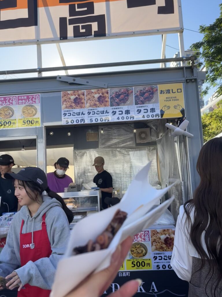 Hidaka Town booth Octopus skewer