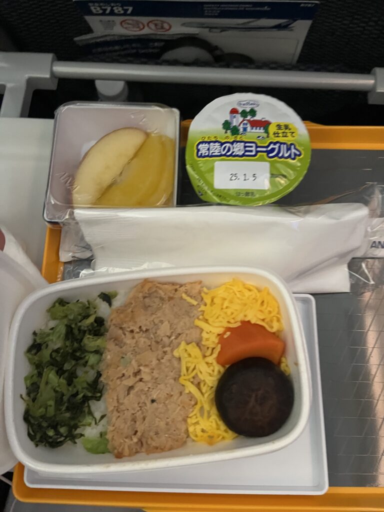 ANA Salmon Flakes and Egg Strips Over Steamed Rice