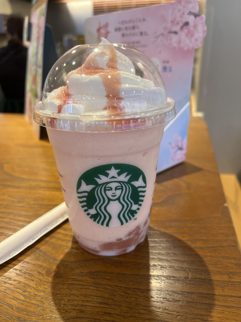 Starbucks White Peach & Sakura Warabi Mochi Frappucino