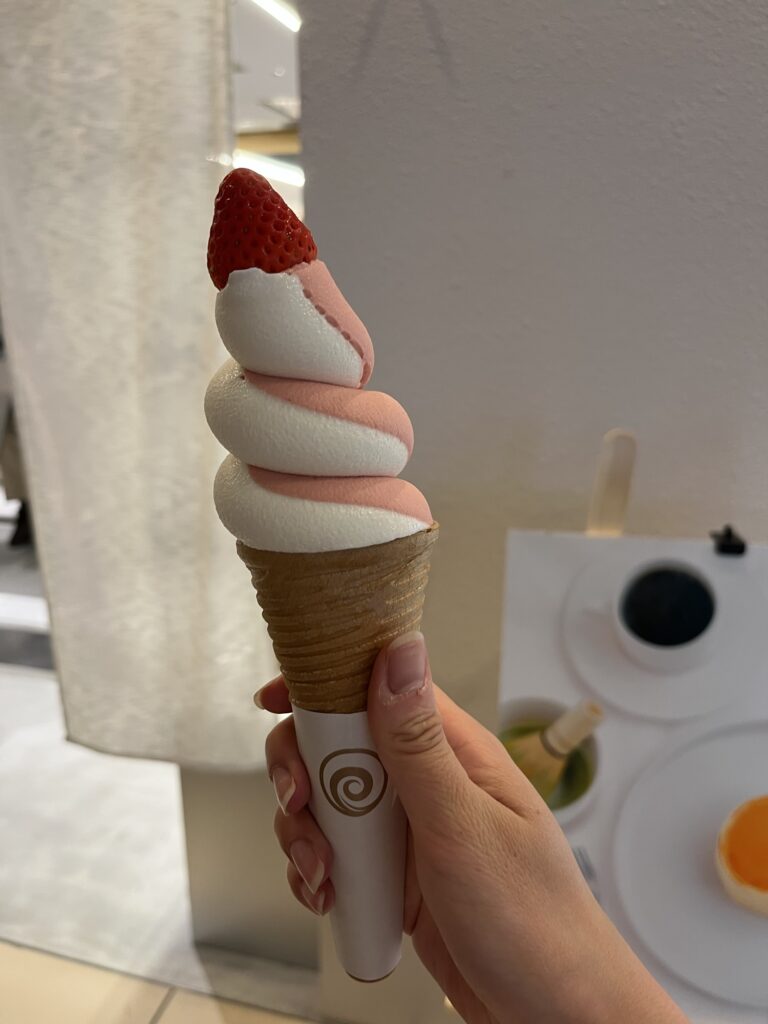 Morihico Airport Strawberry and Hokkaido Milk Soft Serve