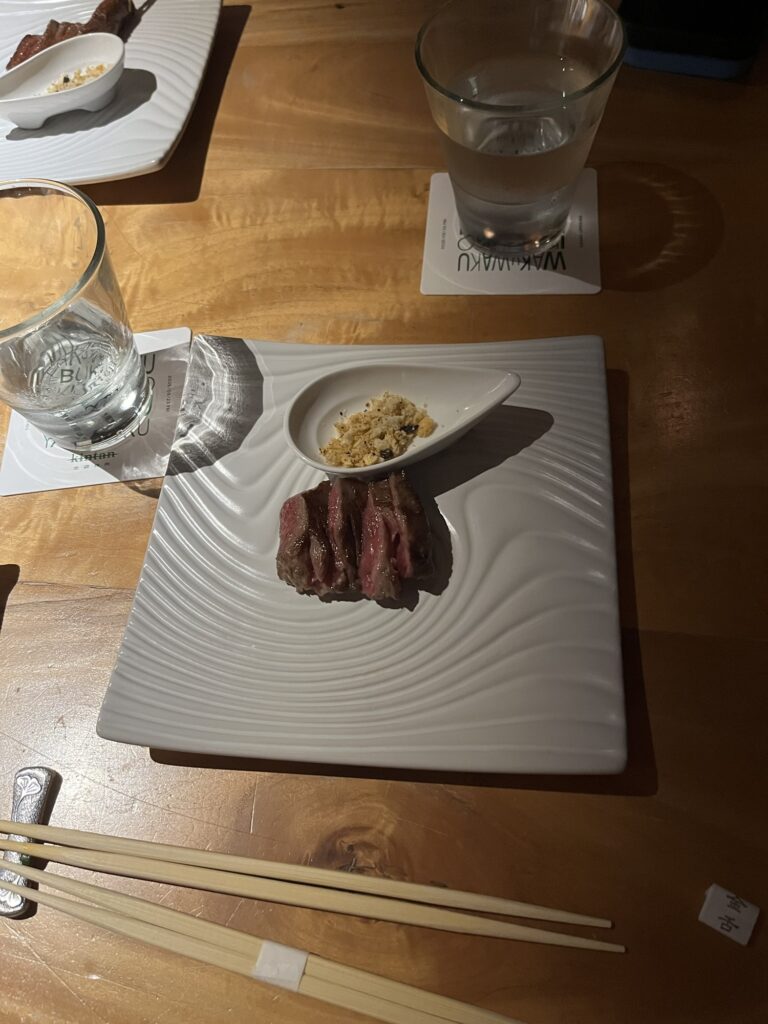 Beef sushi Restaurant KINTAN 30 day aged beef tongue