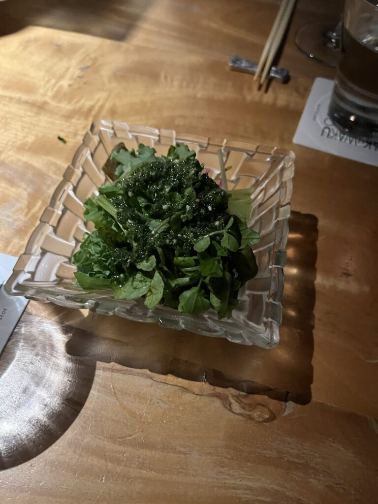 Beef sushi Restaurant KINTAN salad