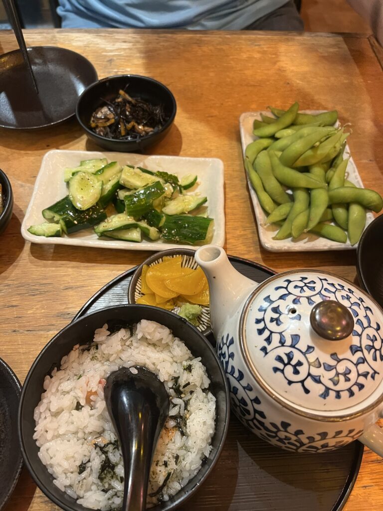 Oyster and Japanese Wagyu "Shinagawa Shoten" cucumbers and edamame